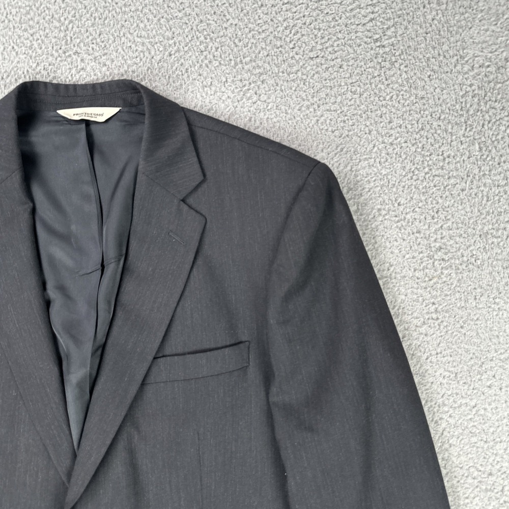 Pronto Uomo Wool Blazer Men 44R Black 2 Button Ventless Lined Jacket - Picture 11 of 16